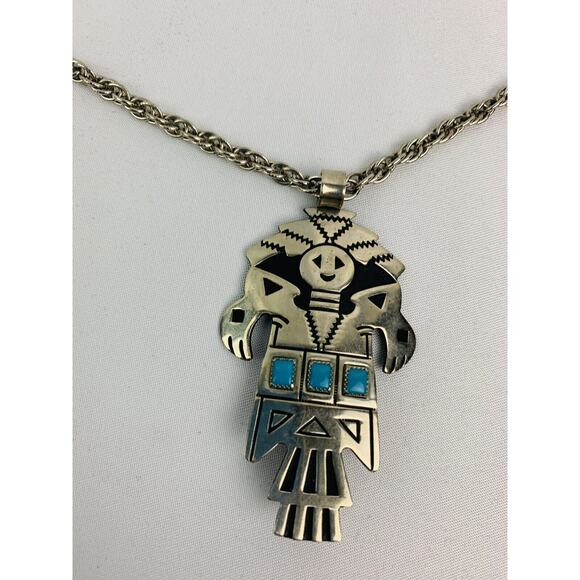 Vintage Silvertone Pendant on 22.5" Chain Box Clasp Closure - Picture 4 of 7